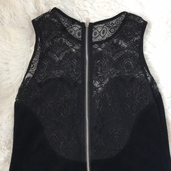 ✨HOST PICK✨ Lulu’s Black Lace and Velour Zip Dress - Picture 5 of 5
